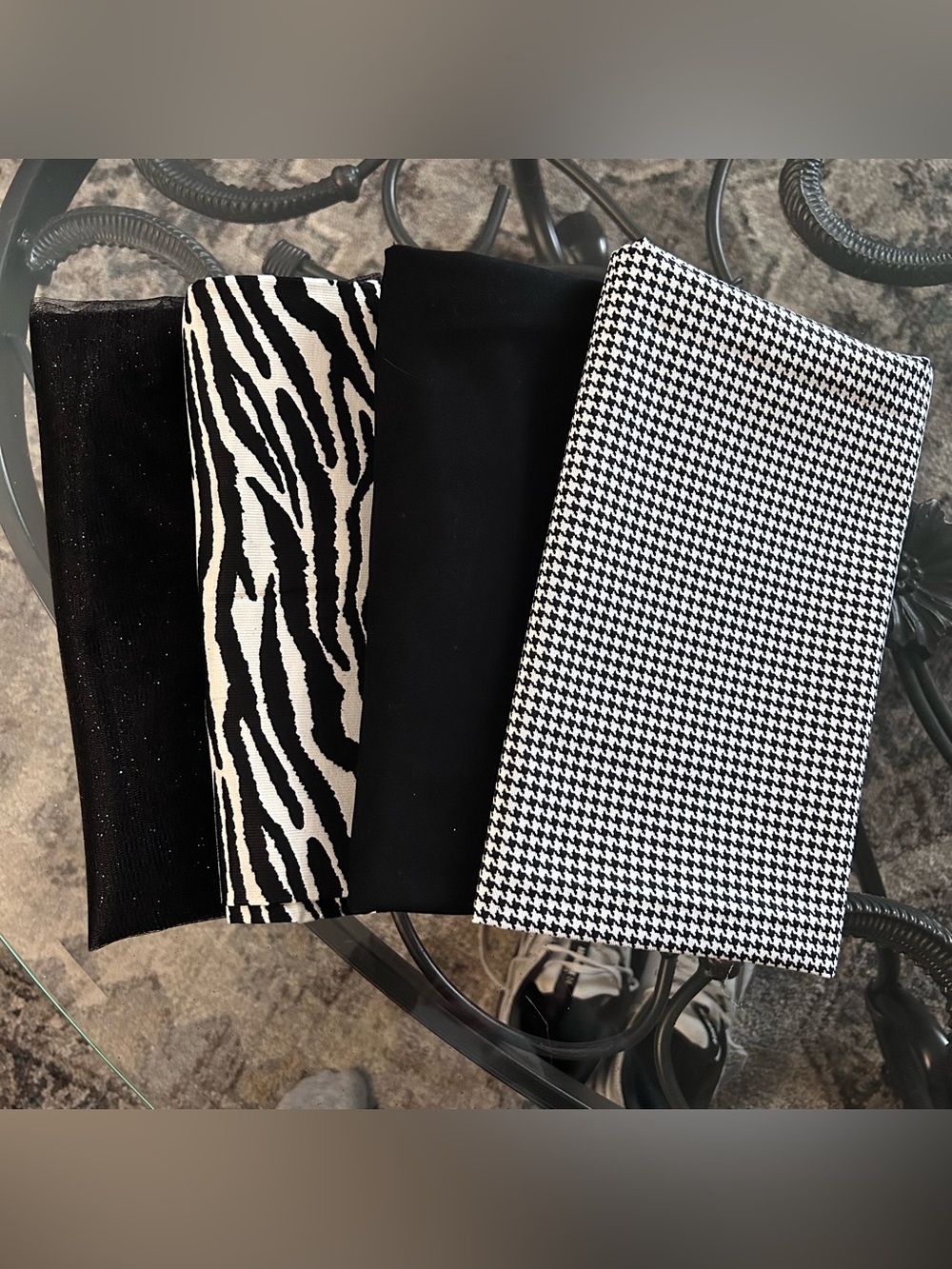 Uncut Black Pattered Craft Material